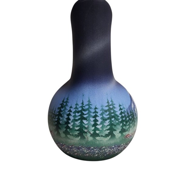 Navajo Cedar Mesa Wedding Vase Dark Blue Elk Eagle Mountain Signed Benally Dine - Picture 4 of 6